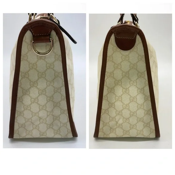 Gucci Cream and Brown Tote Bag with Signature GG Monogram - Picture 15 of 16